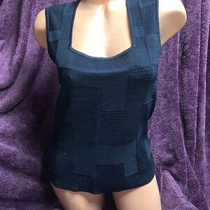 Jones New York M Black Beaded Textured Sleeveless Tank Top New condition